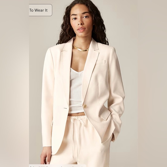J.Crew Arden blazer in luster canvas in summer linen